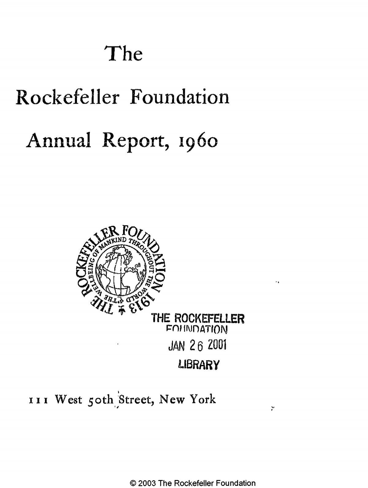 RF Annual Report - 1996 - The Rockefeller Foundation