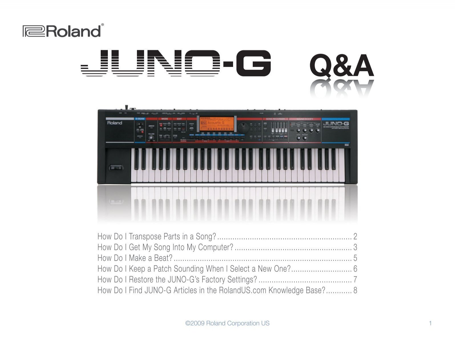 Roland JUNO-G Q&A