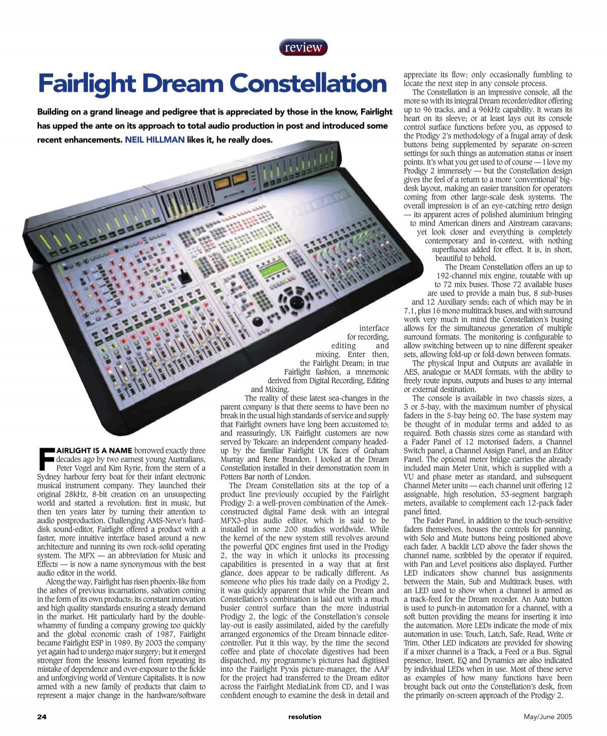 Fairlight Dream Constellation - Resolution