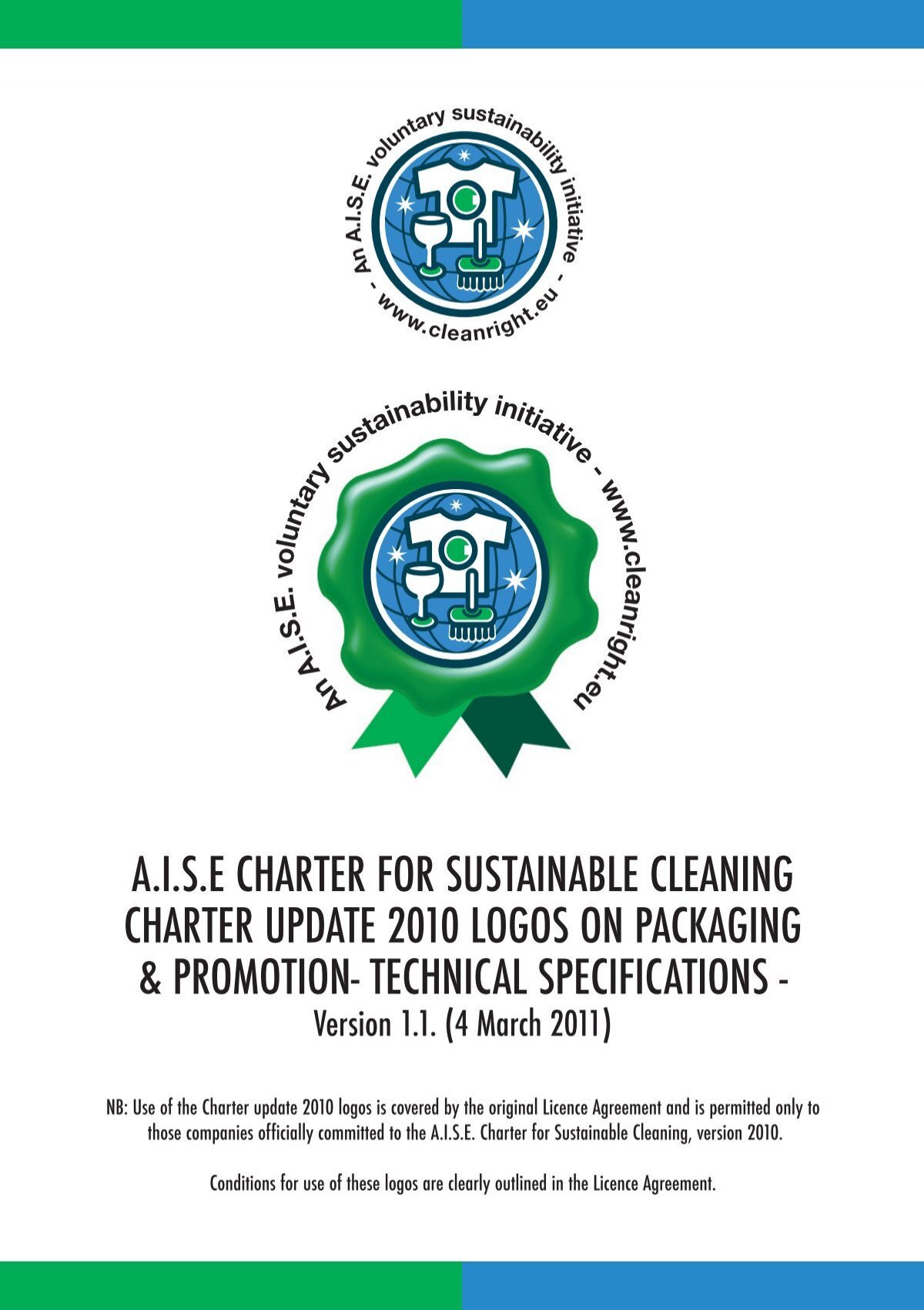Aise Charter For Sustainable Cleaning Charter Update 2010 Logos On