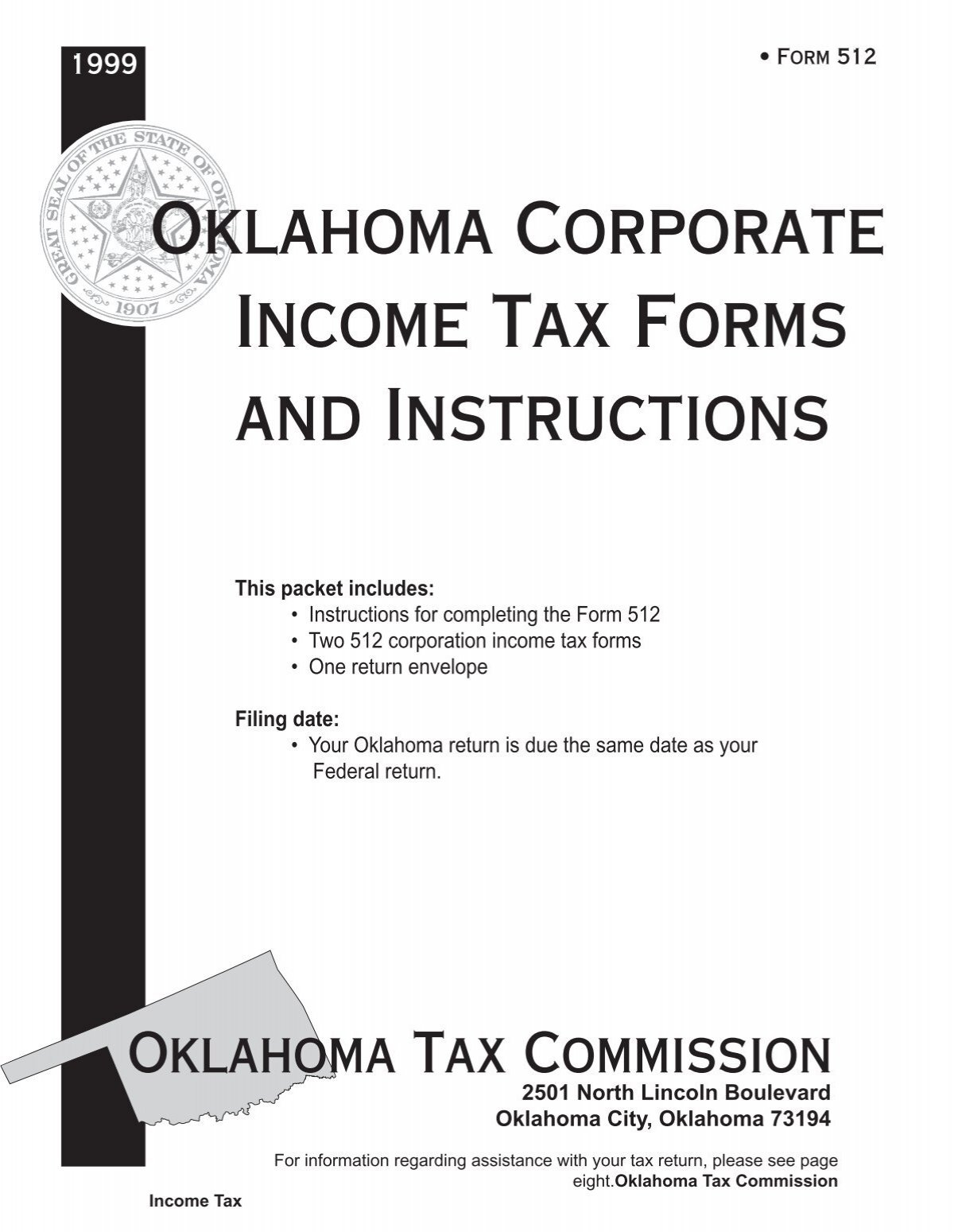 Oklahoma Corporate Income Tax Forms And Instructions
