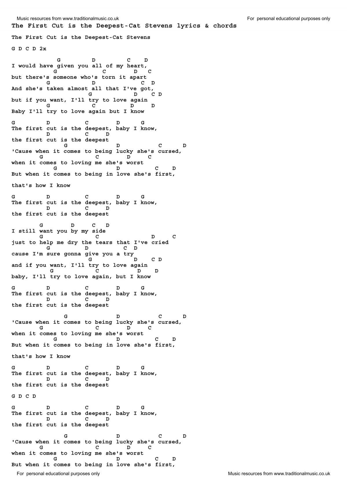 Cat Stevens – Gold Digger Lyrics