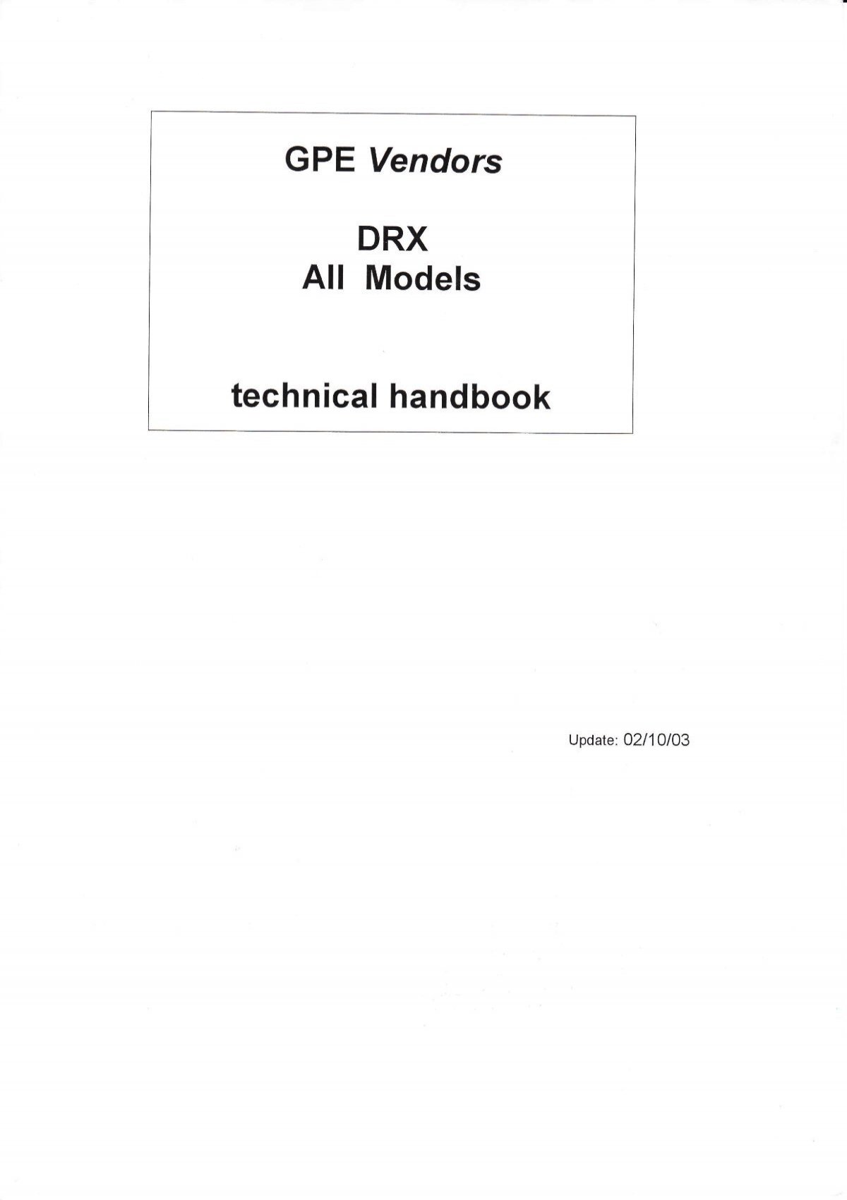 Technical Handbook Gpe Vendors