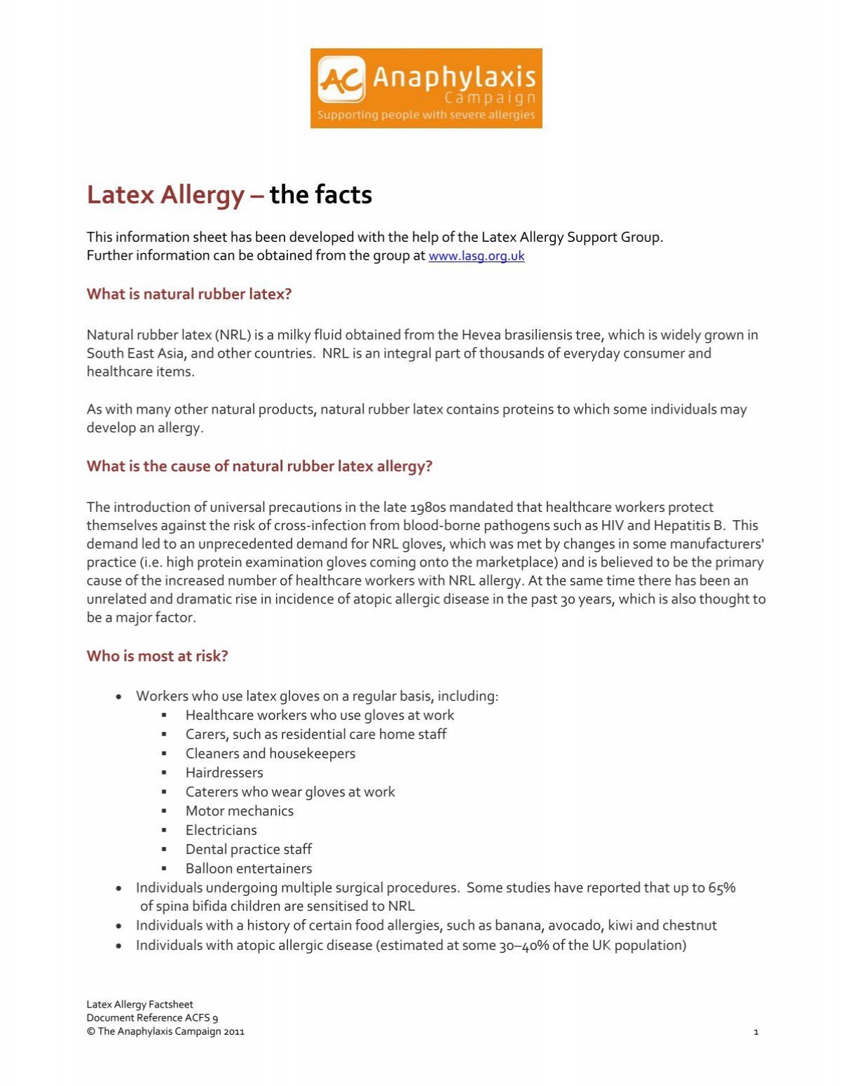Natural rubber latex allergy and dental practice - DentalNursing