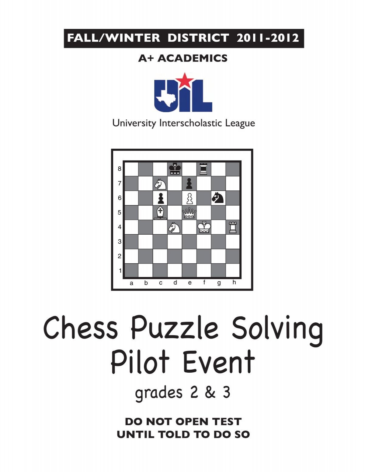 PDF) UIL Chess Puzzle Solving—Sample Questions