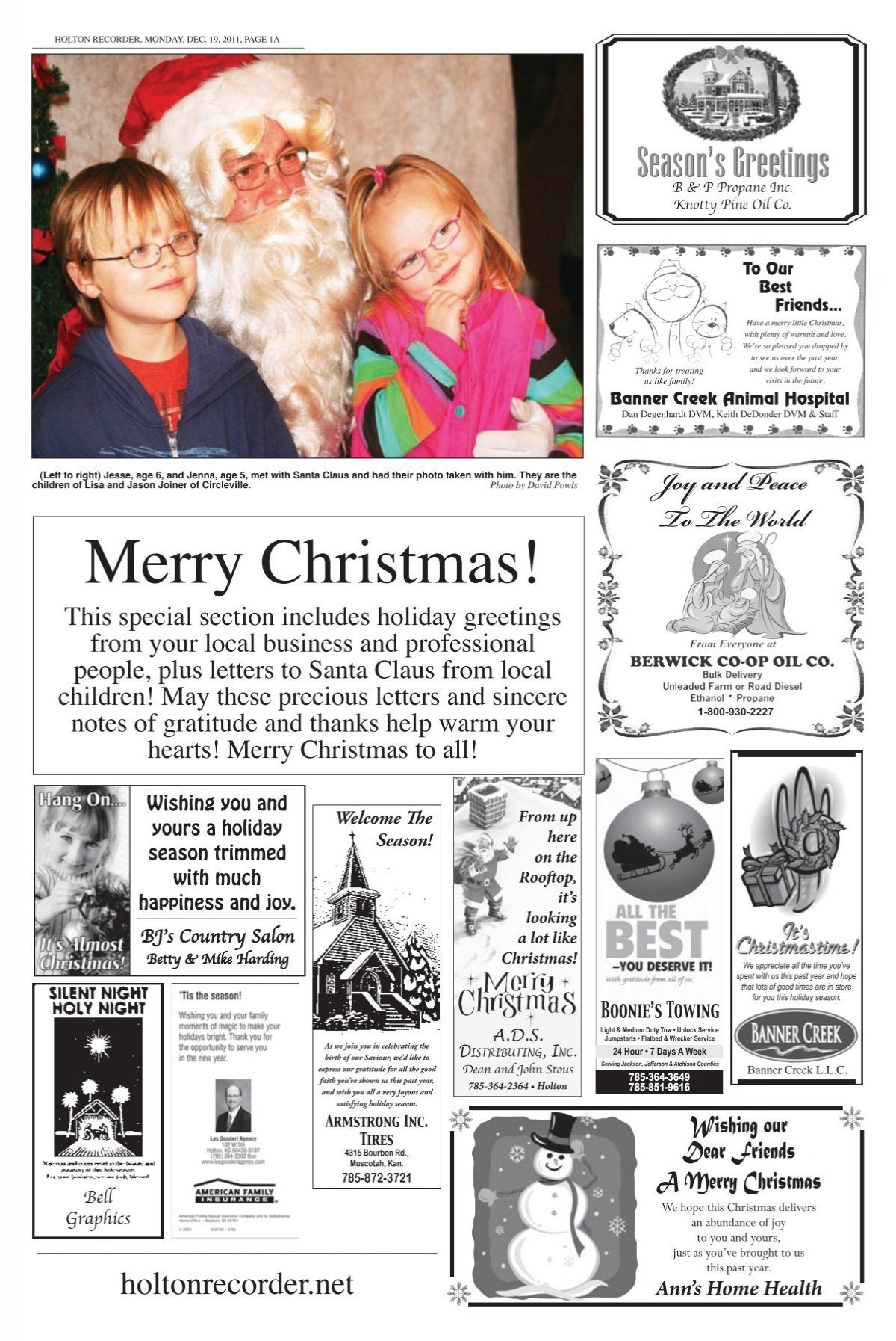 Joy and Peace To The World - The Holton Recorder