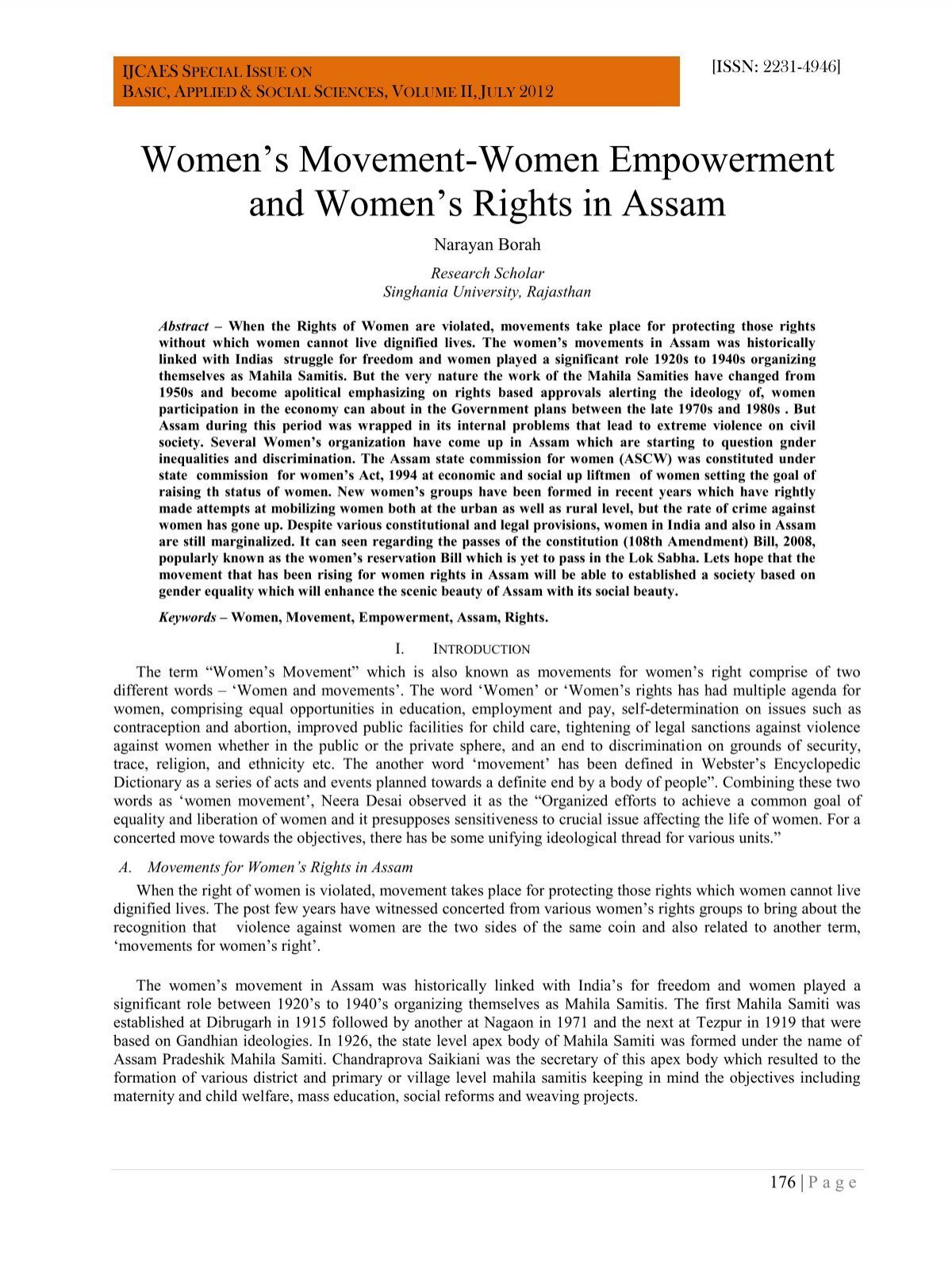 research paper on women's movement