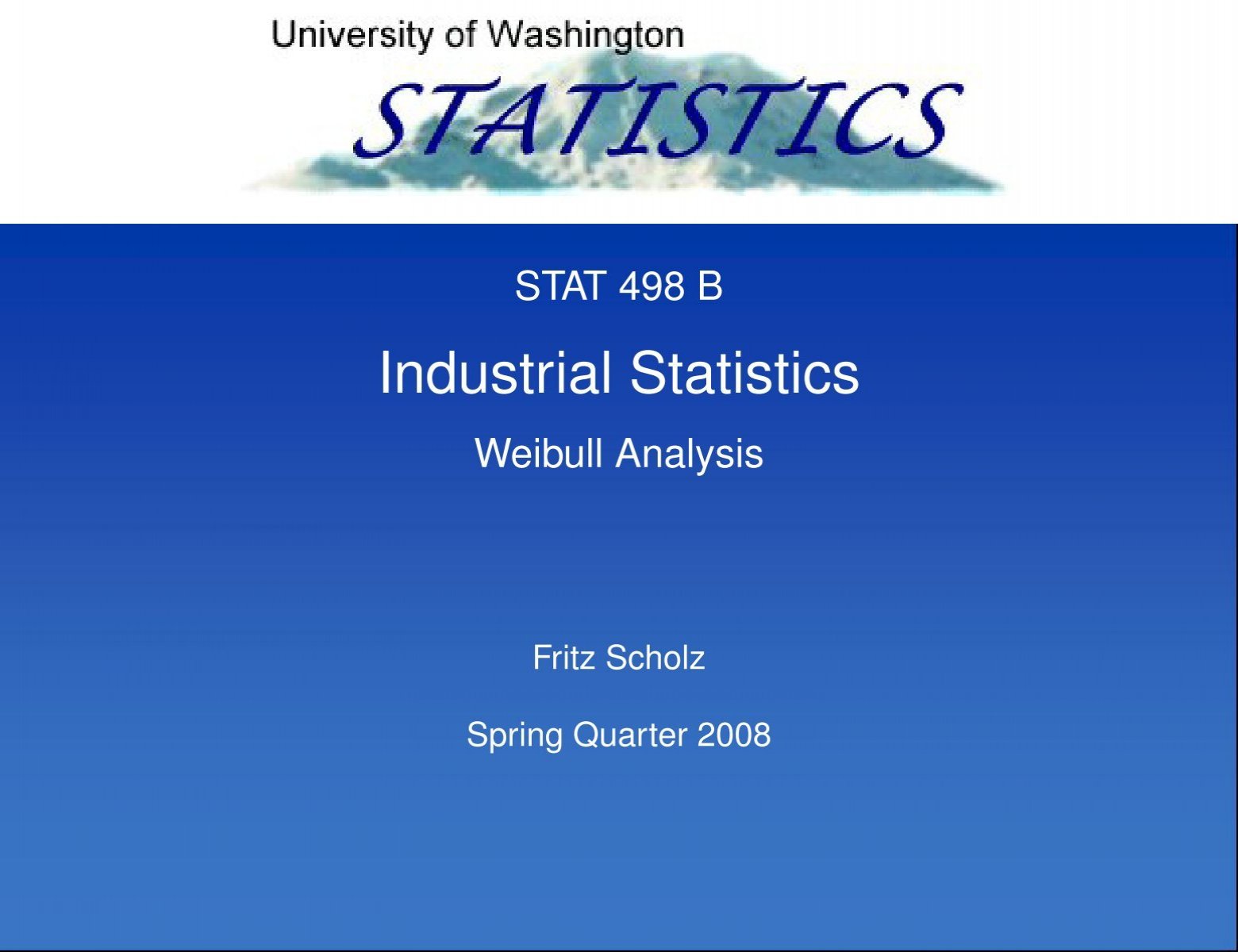 Weibull Analysis Statistics
