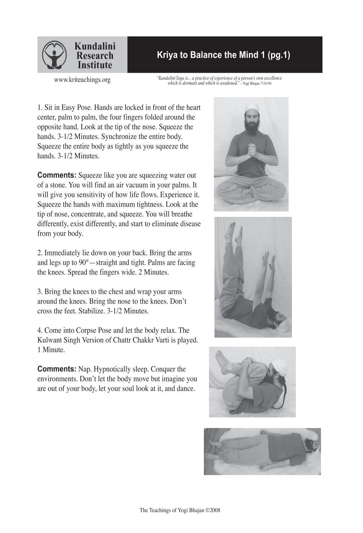Kriya to Balance the Mind 1 (pg.1) - Pinklotus