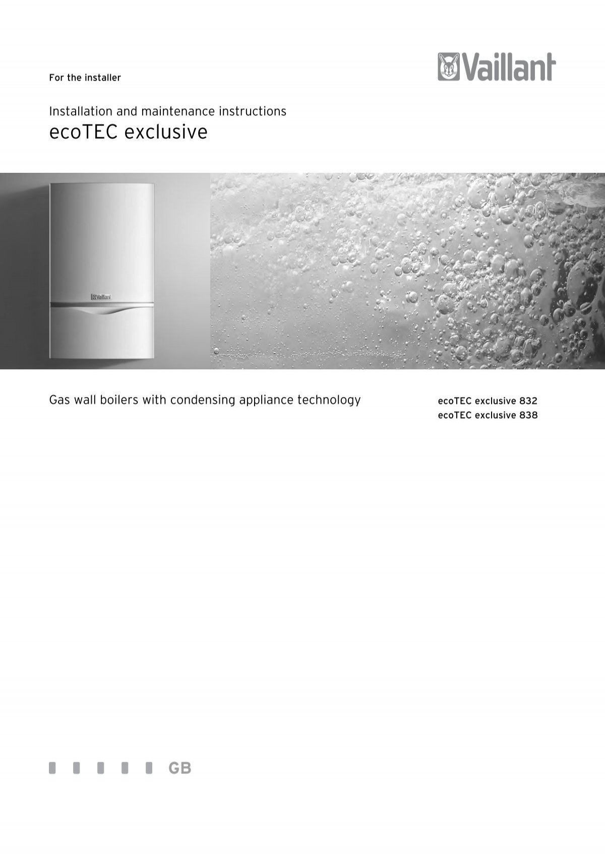 Vaillant Ecotec Exclusive Installation Manual Bhl Co Uk