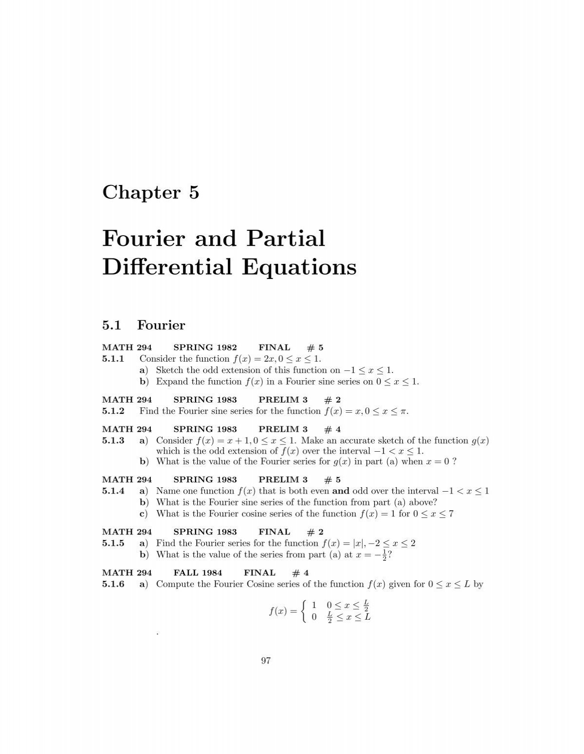 Fourier And Partial Differential Equations