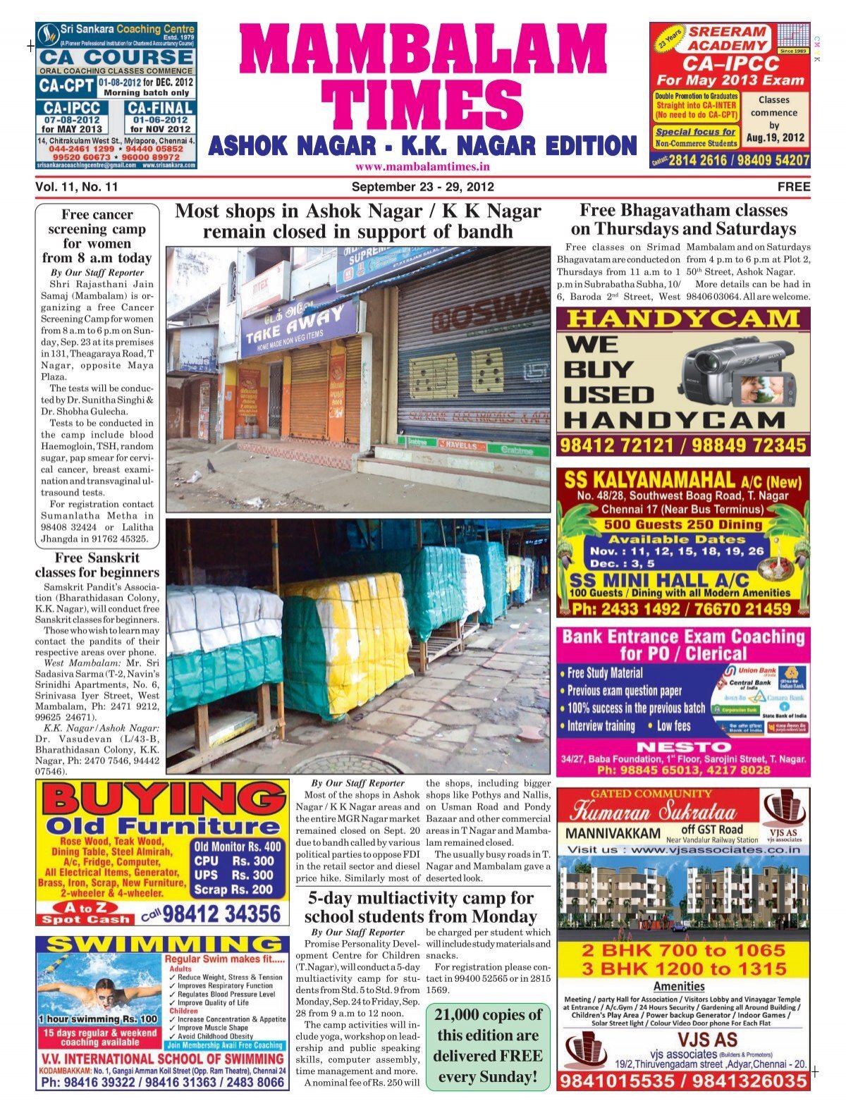 Kk Nagar Edition Mambalam Times