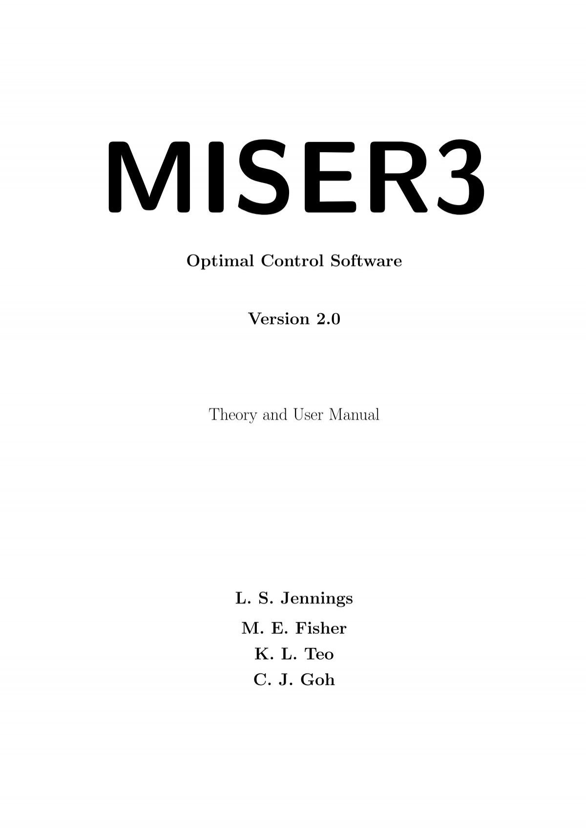 To View The Miser3 2 Manual School Of Maths And Stats Local Site