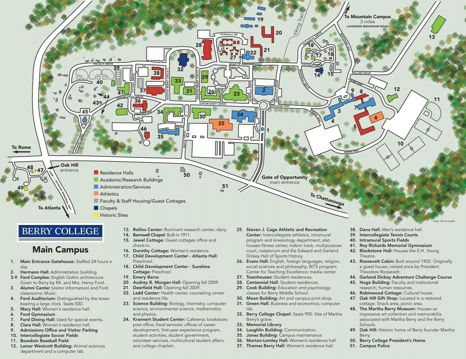 Spring Hill College Campus Map Campus Map - Berry College