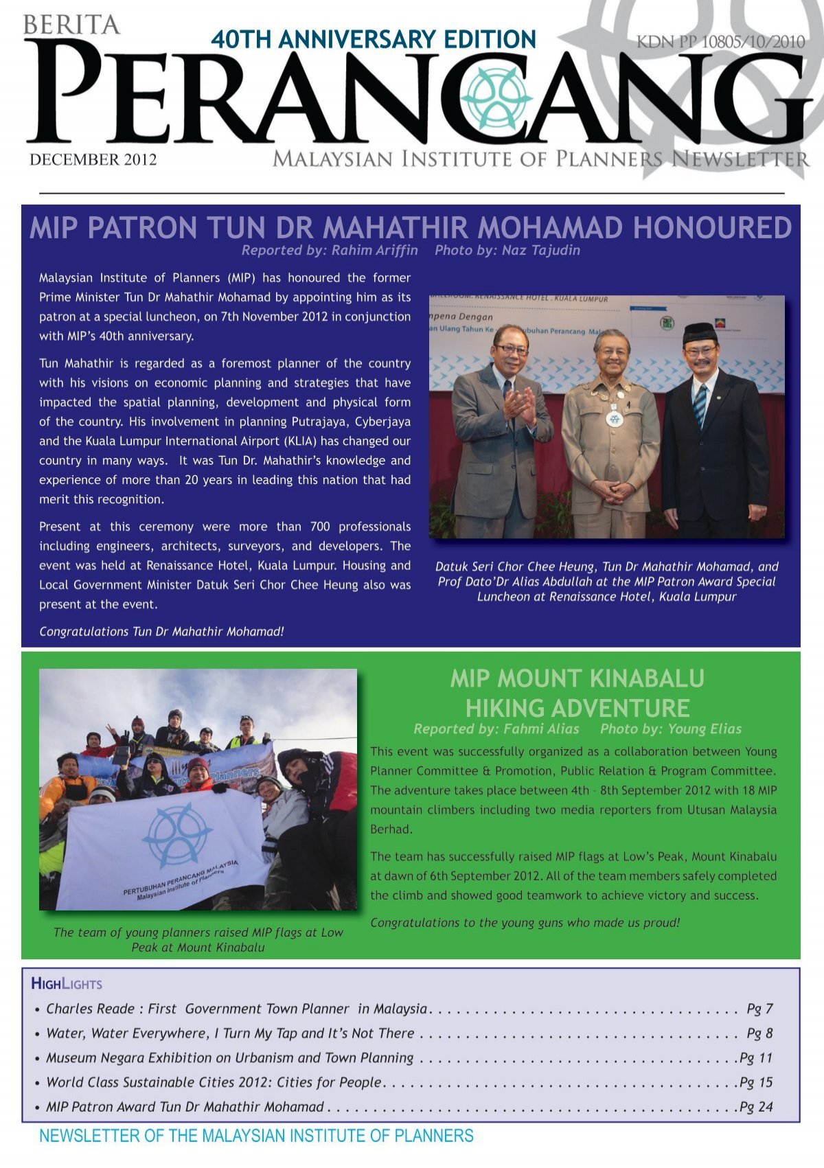 Mip Patron Tun Dr Mahathir Mohamad Honoured Malaysian Institute