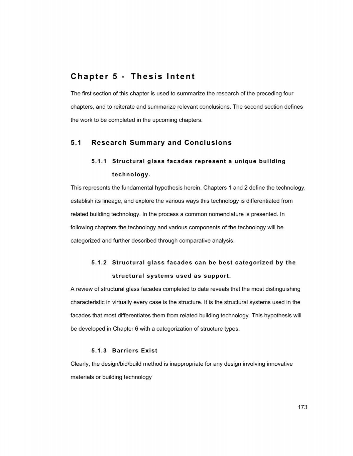 chapter 5 thesis parts
