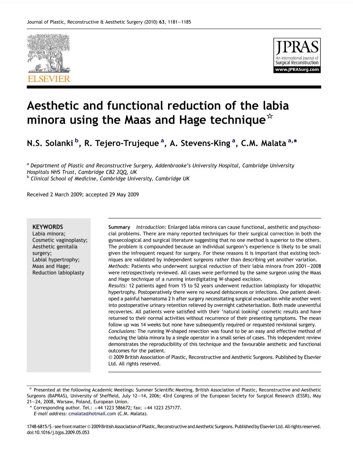 Aesthetic And Functional Reduction Of The Labia Minora Researchgate