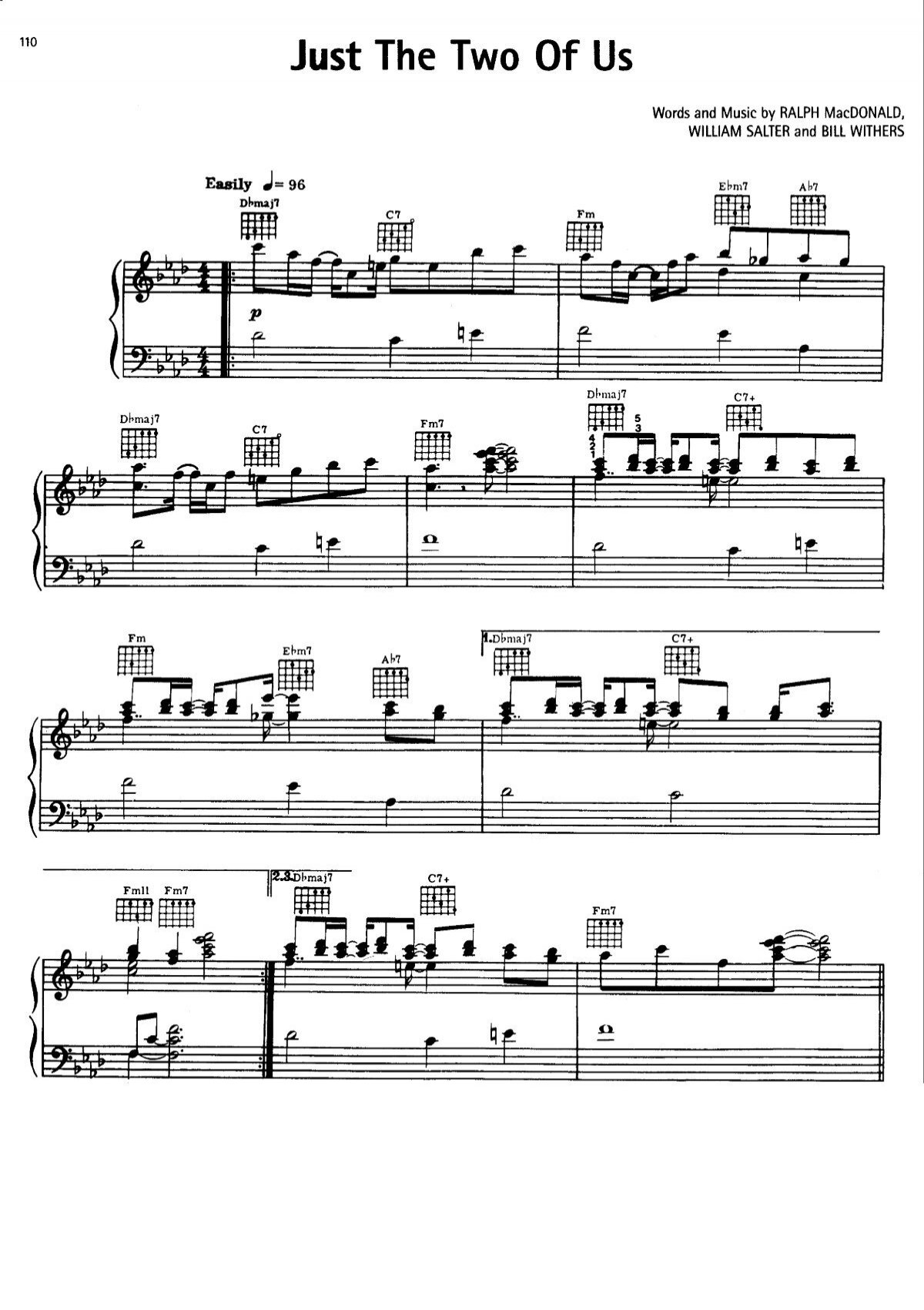 Just The Two Of Us (Piano Chords/Lyrics) - Print Sheet Music Now