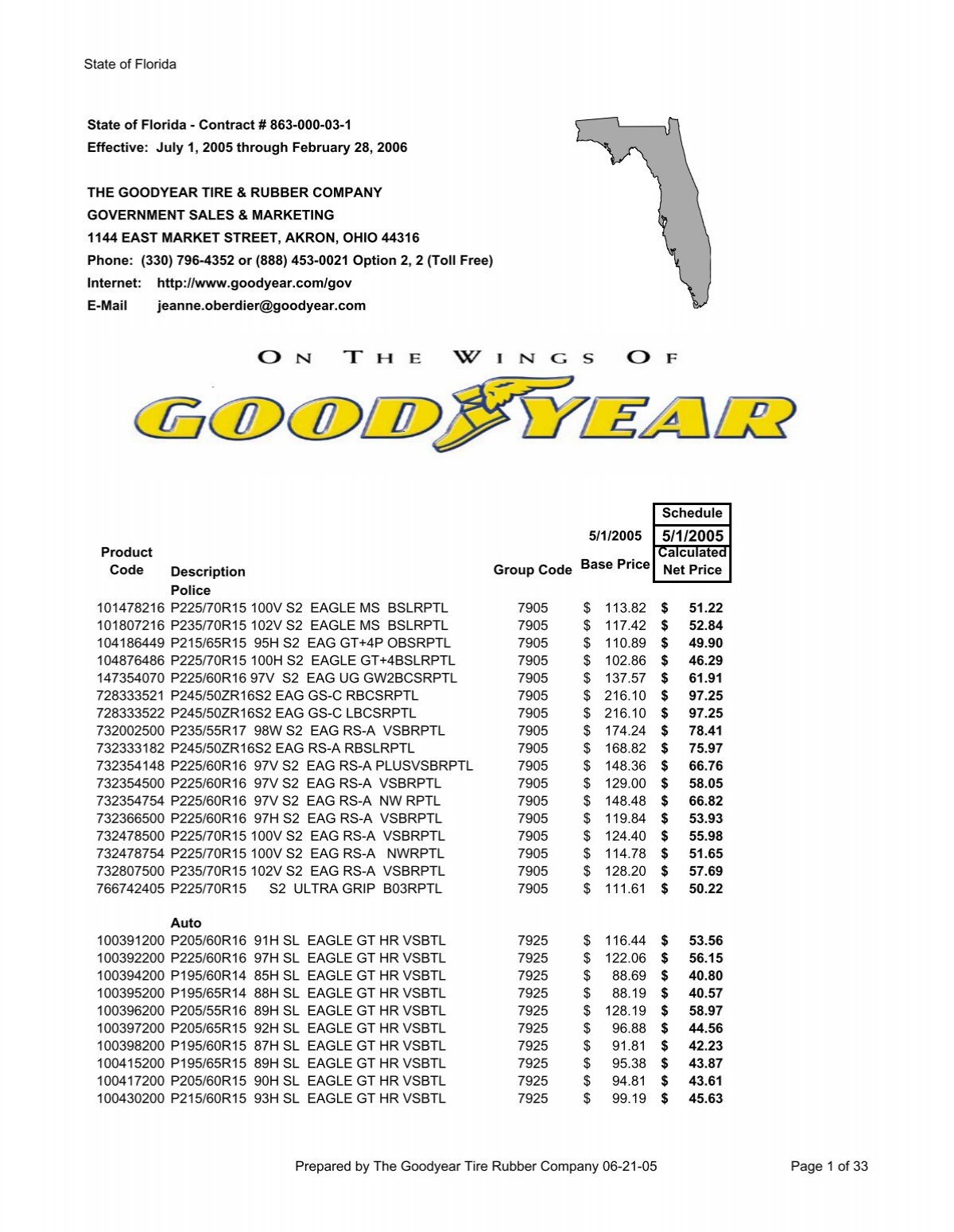 state of florida contract 863 000 03 1 goodyear state of florida contract 863 000