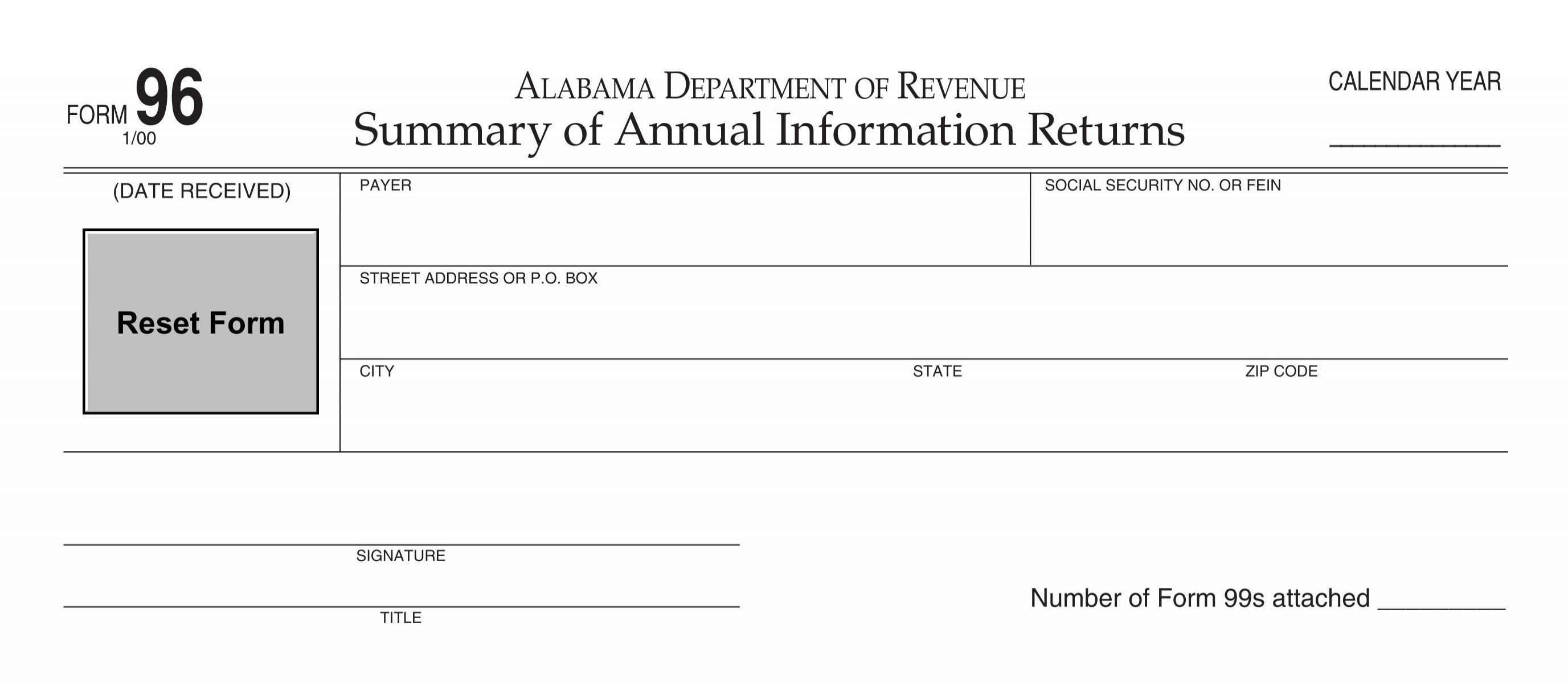 Form 96 - Alabama Department of Revenue