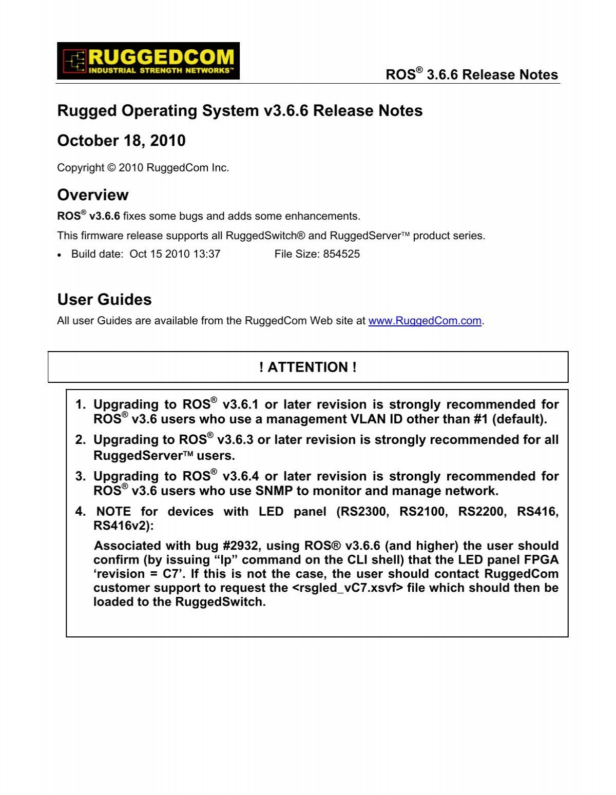 Rugged Operating System V3 6 6 Release Notes Ruggedcom