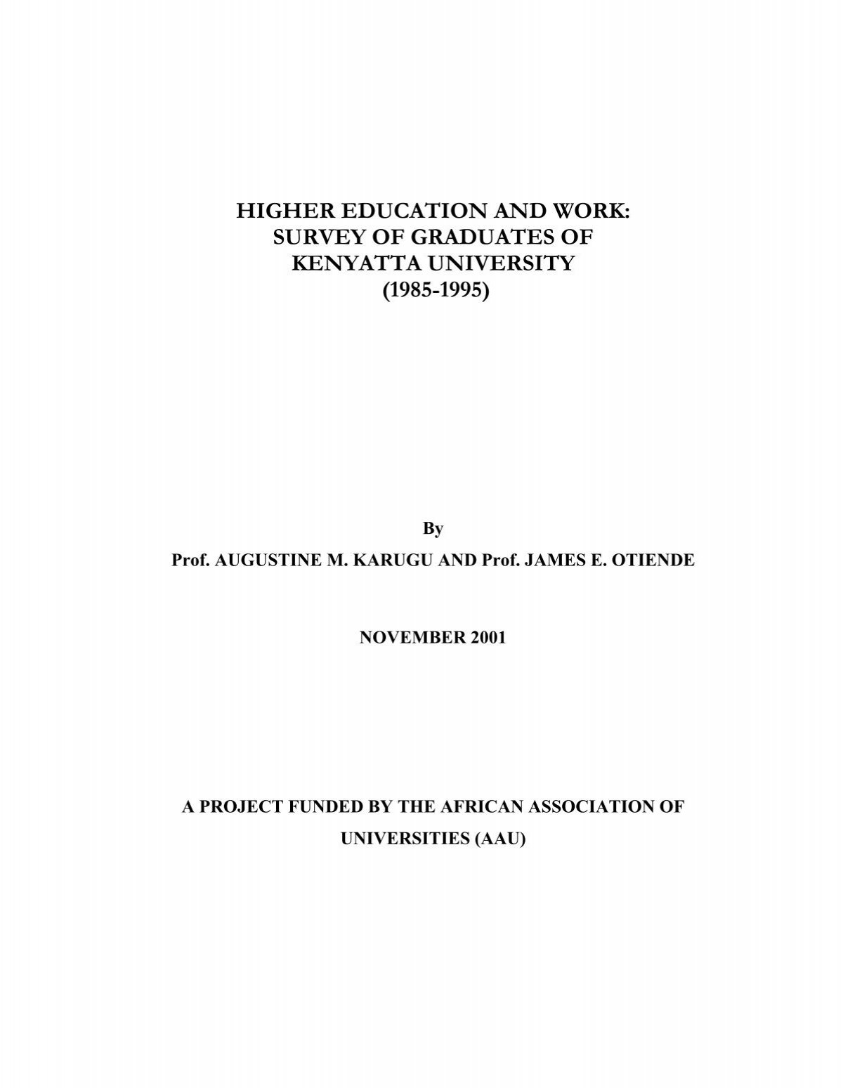 Diploma In Primary Teacher Education At Kenyatta University