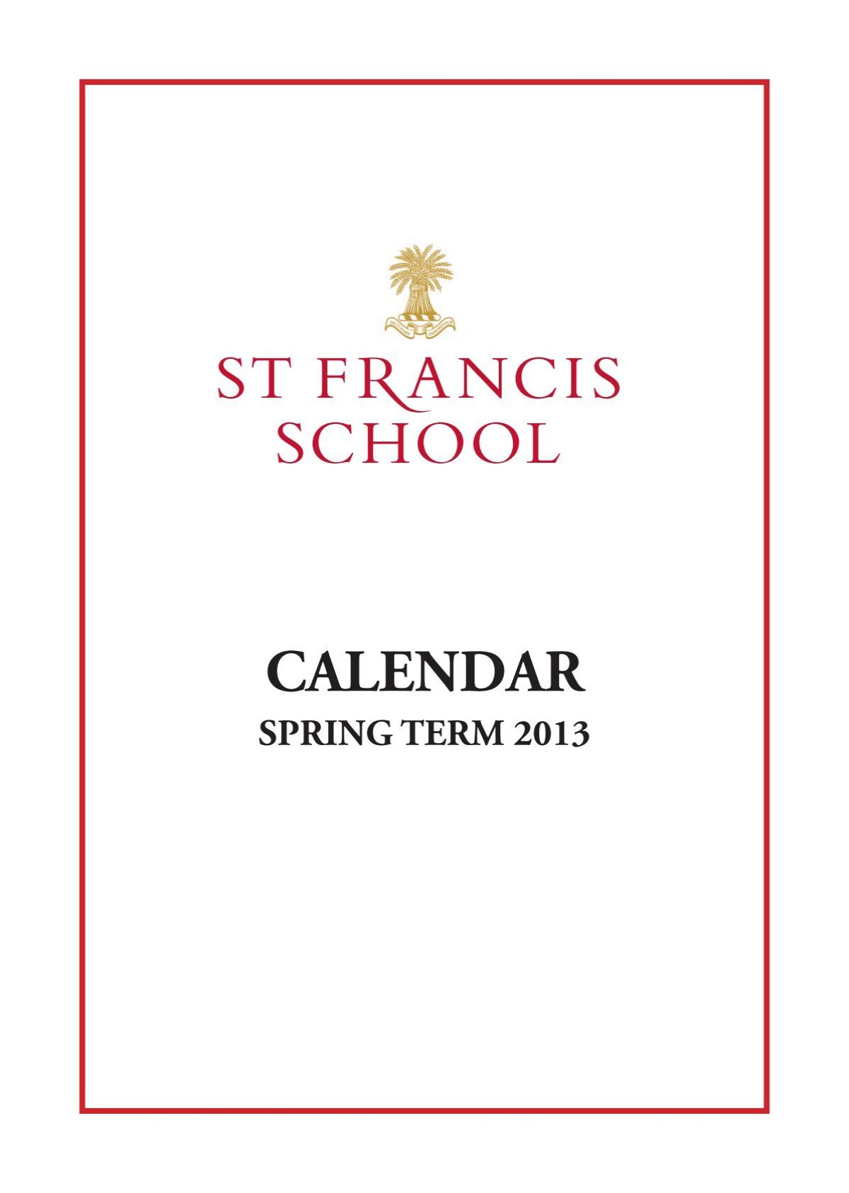 calendar-st-francis-school