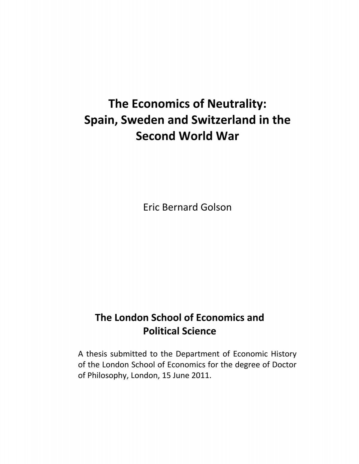The Economics of Neutrality - LSE Theses Online - London School 