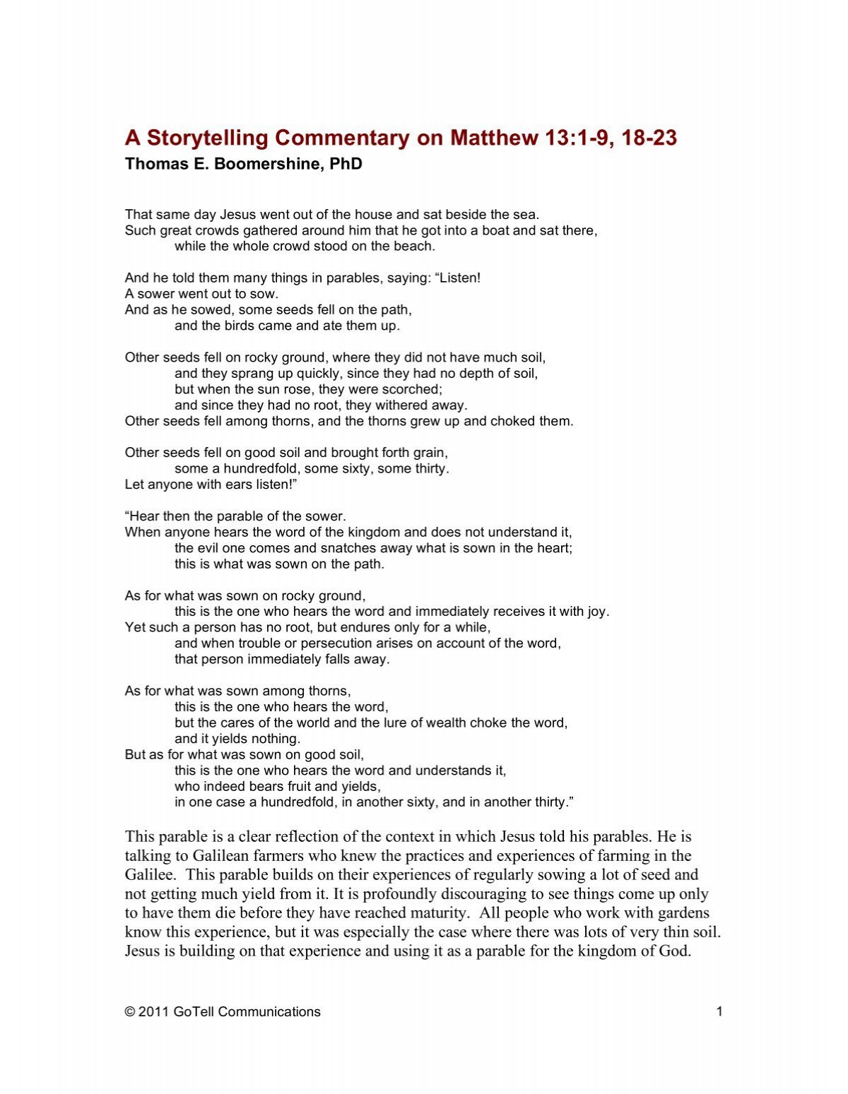 Onecast 1 13 commentary bible gateway