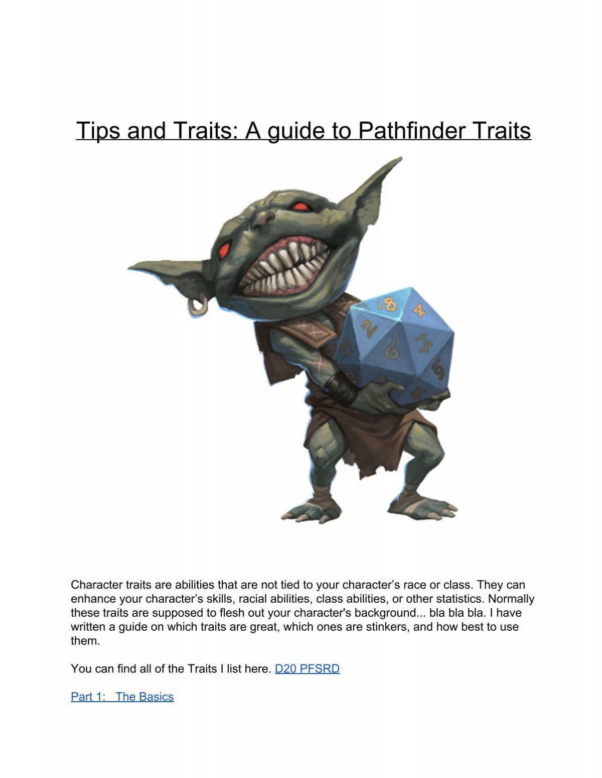 trip traits pathfinder