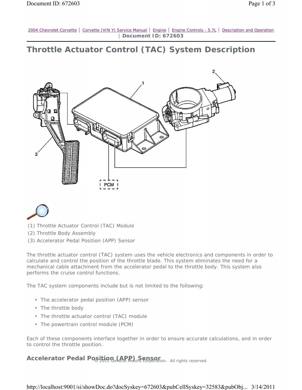 throttle actuator control tac system description ls2 com throttle actuator control tac system