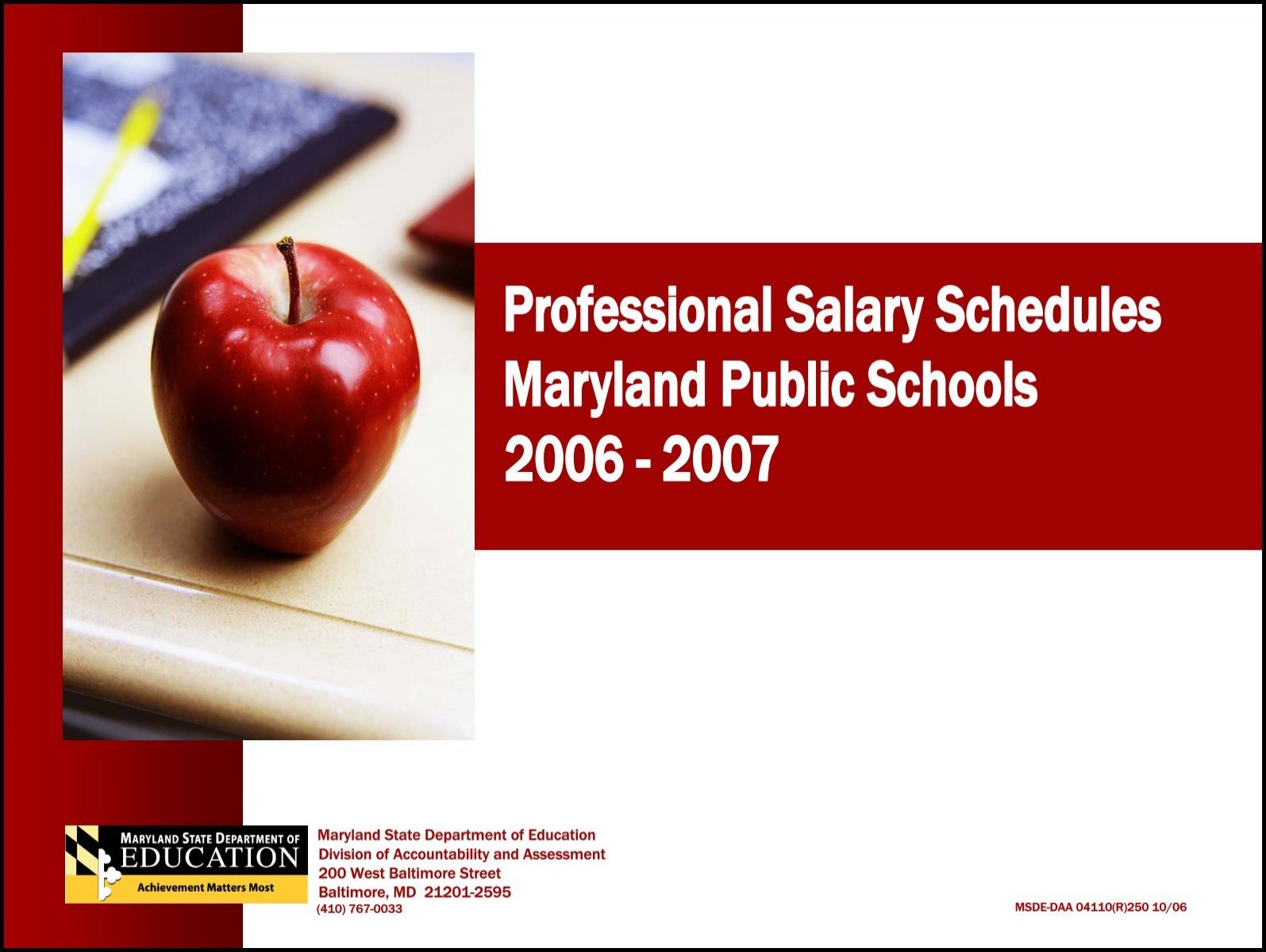 Professional Salary Schedules Maryland Public Schools