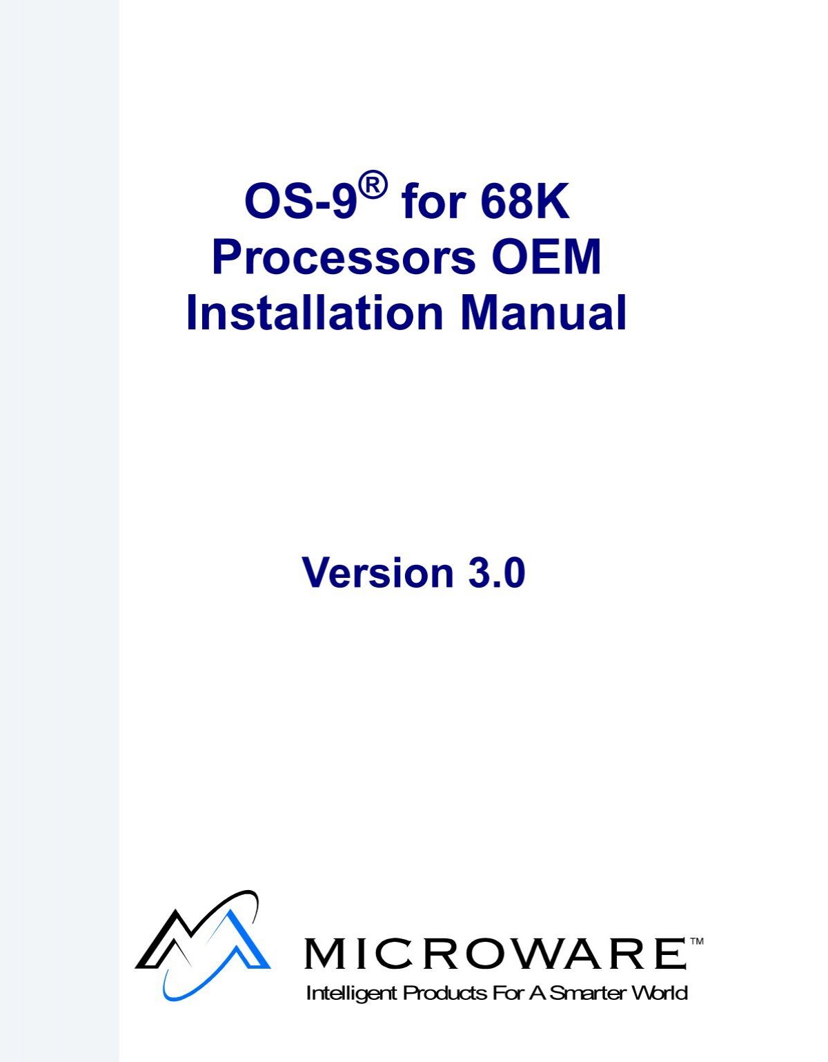 OS-9 Â® for 68K Processors OEM Installation Manual