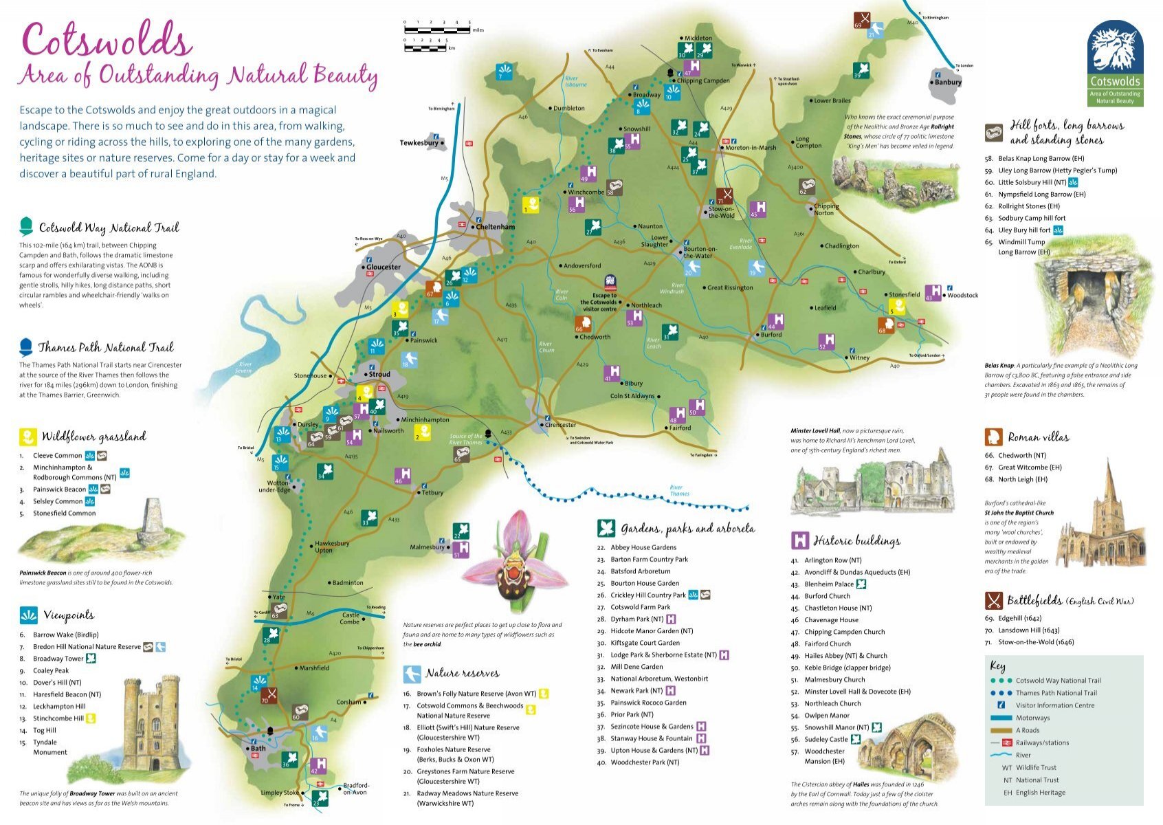 Cotswold Area Of Outstanding Natural Beauty Map Cotswolds Area Of Outstanding Natural Beauty