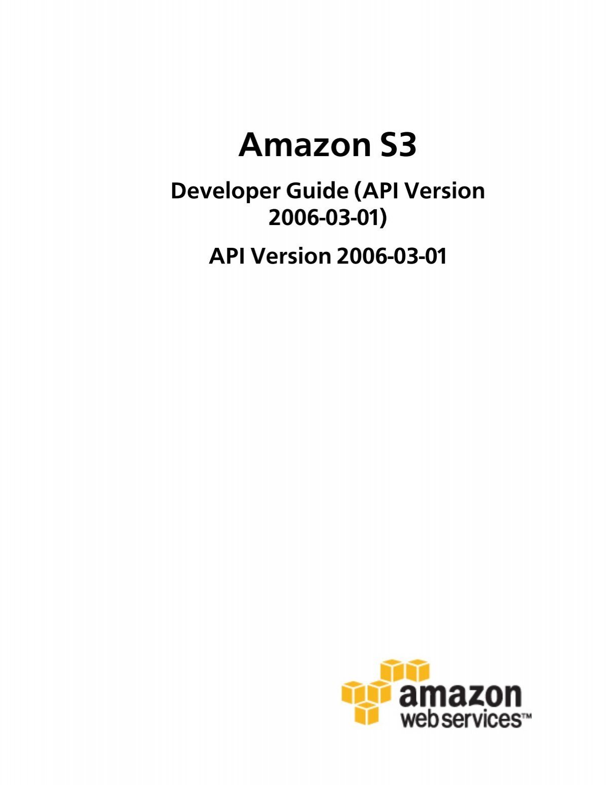 Amazon S3 Developer Guide Api Version Nercomp