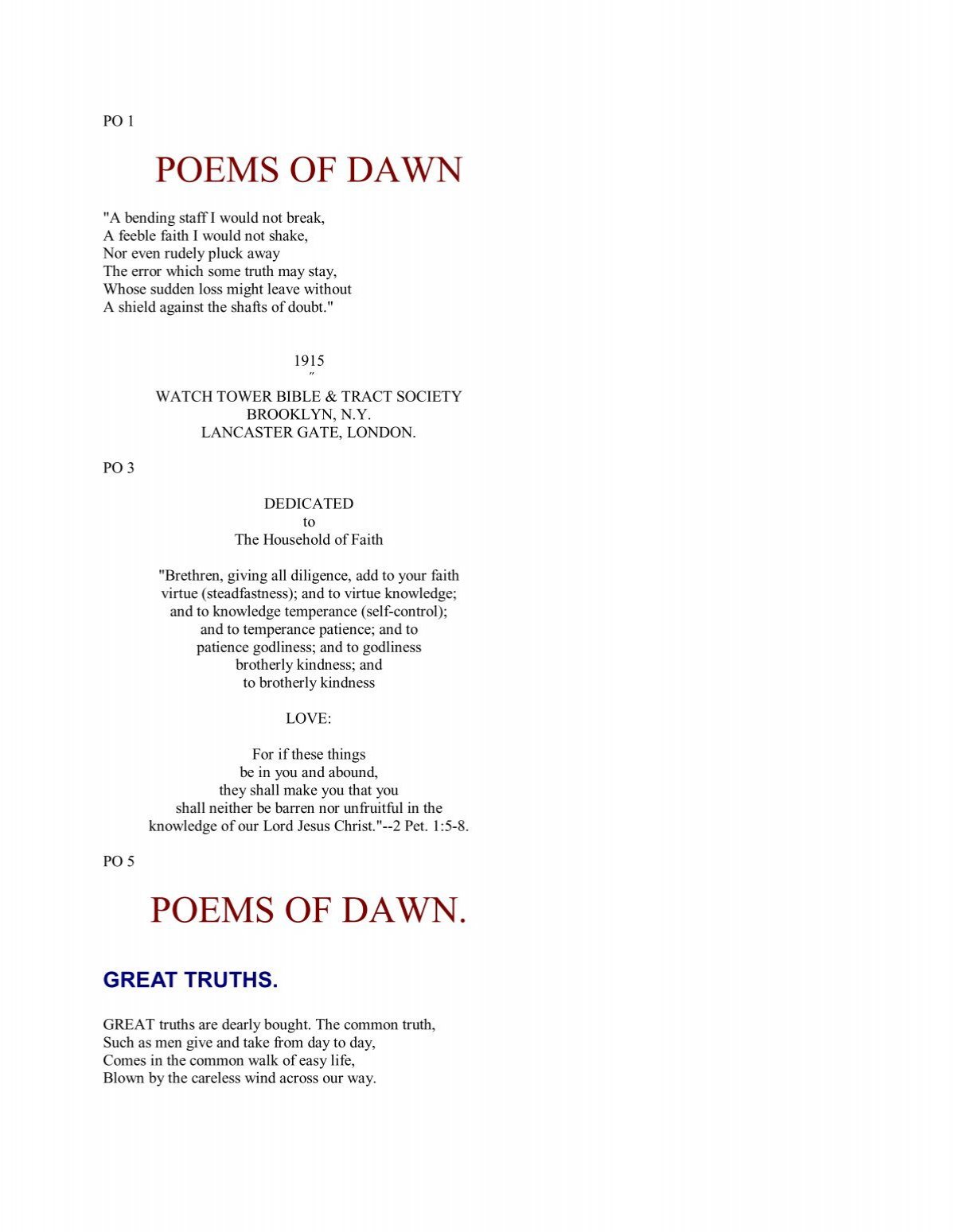 Poems of Dawn - World One Assist
