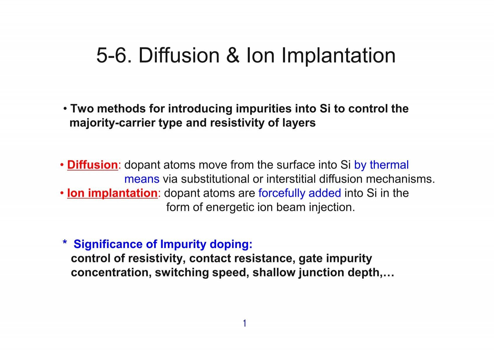 5 6 Diffusion Ion Implantation