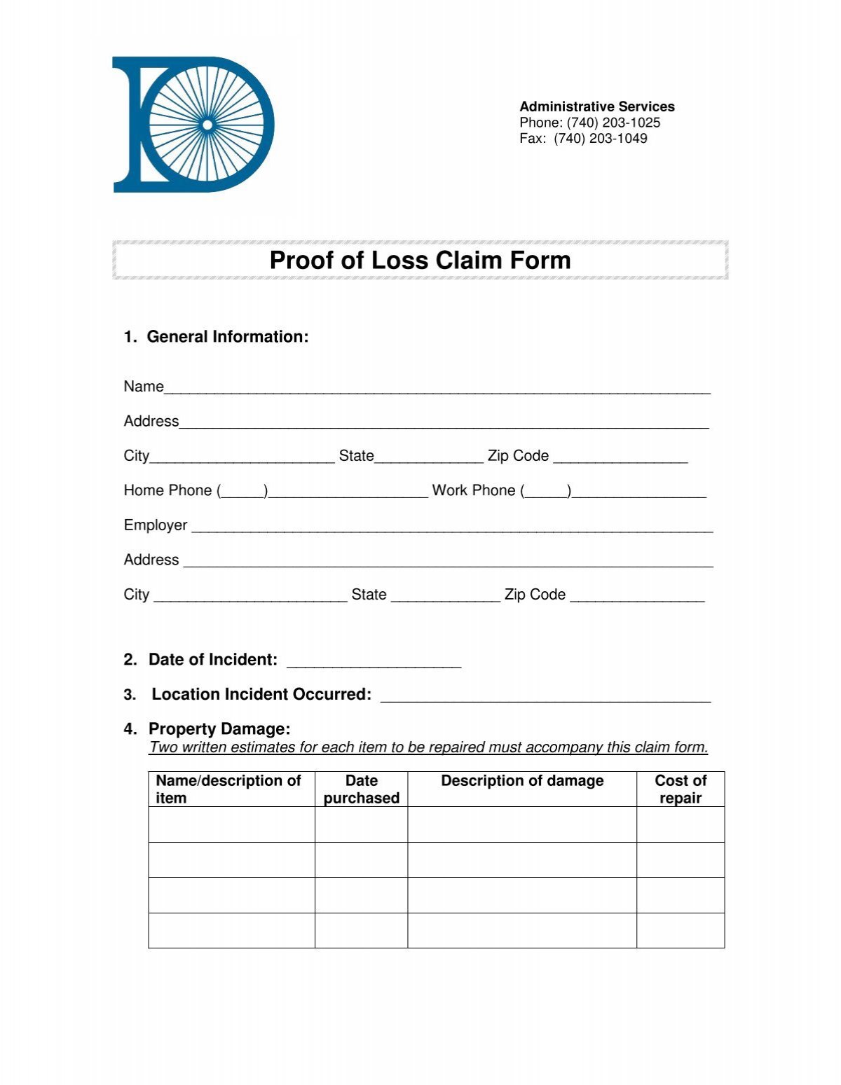 proof-of-loss-claim-form-pdf-city-of-delaware