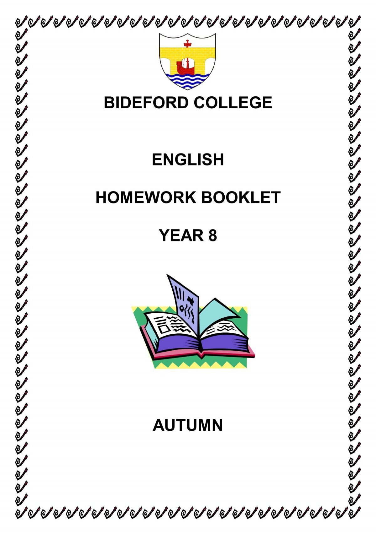 year 8 english homework booklet pdf