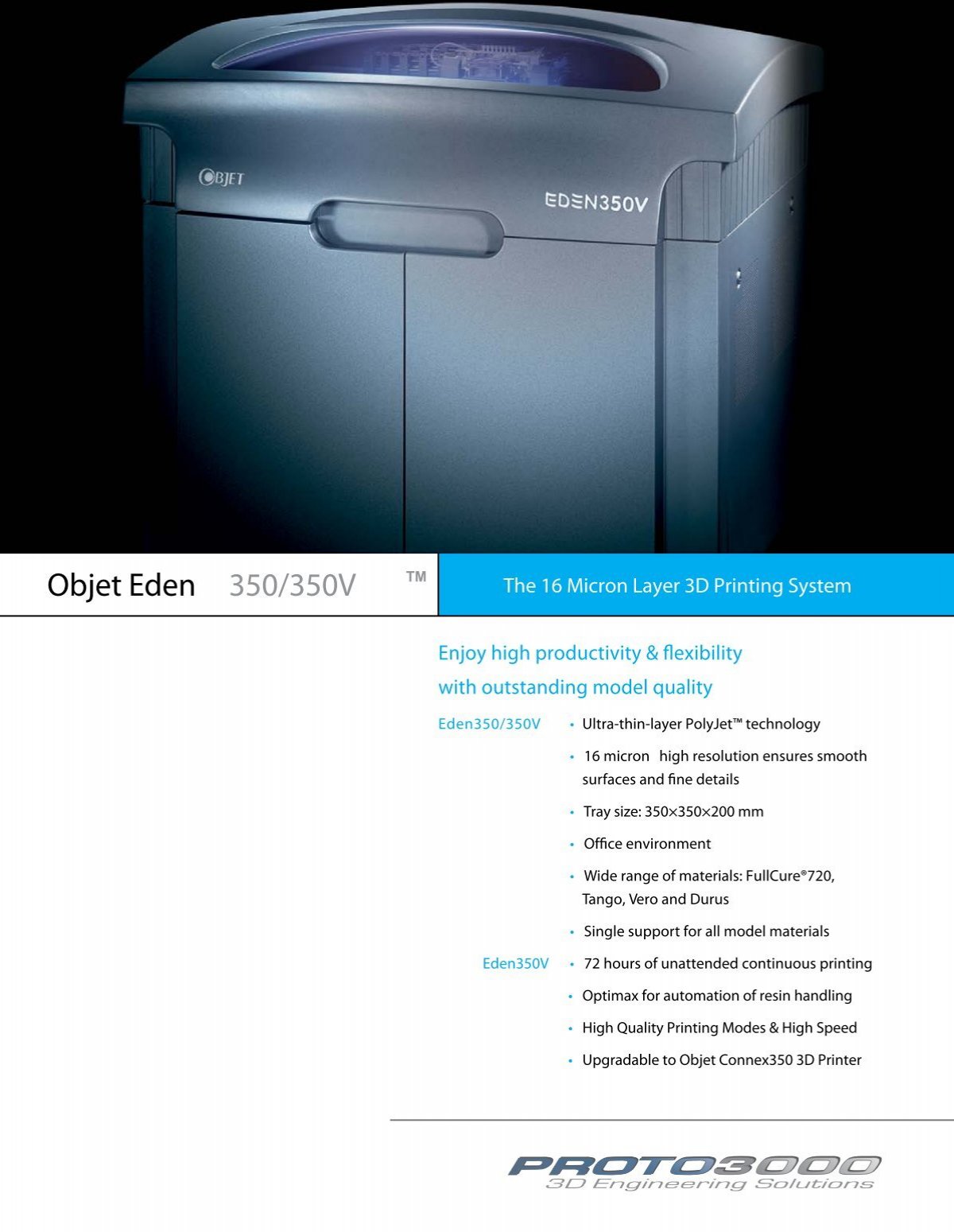 Objet Eden350V 3D Industrial Printer