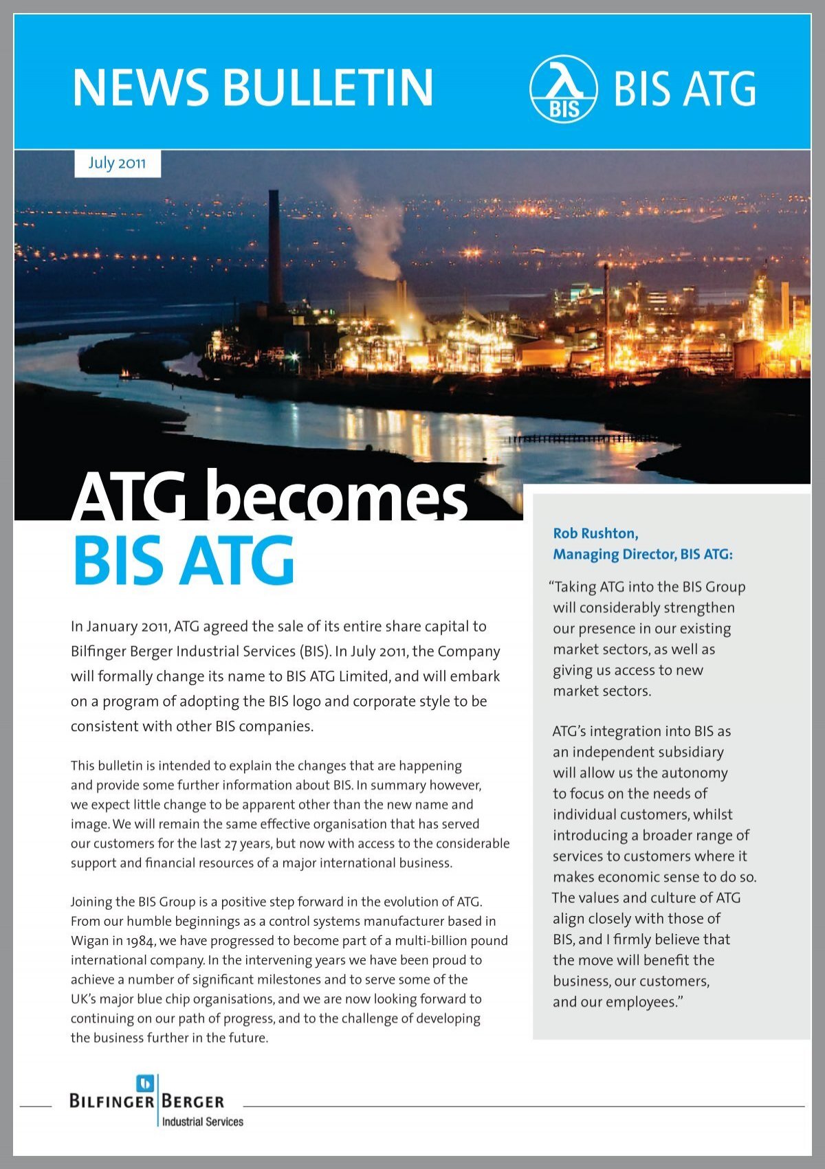 Bis Atg News Bulletin July 11 Bilfinger Industrial Automation