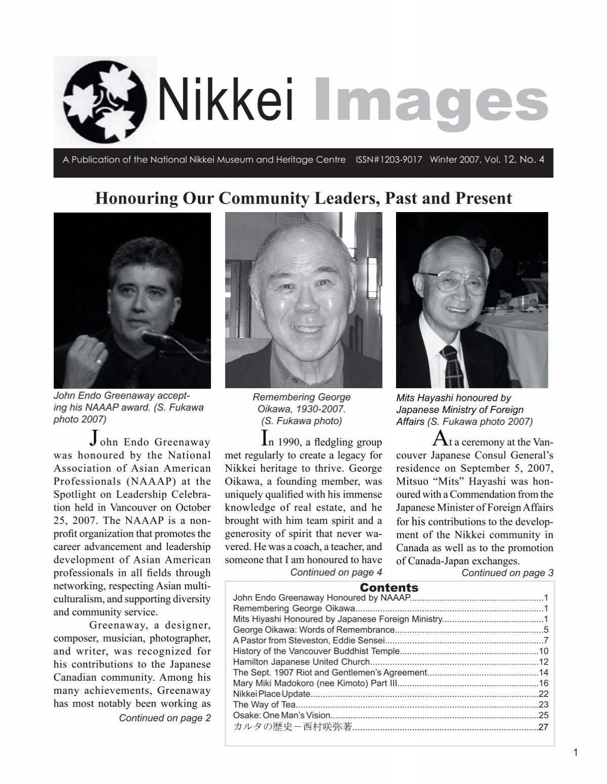 Volume 12 No. 4 (PDF) - Nikkei National Museum & Cultural Centre