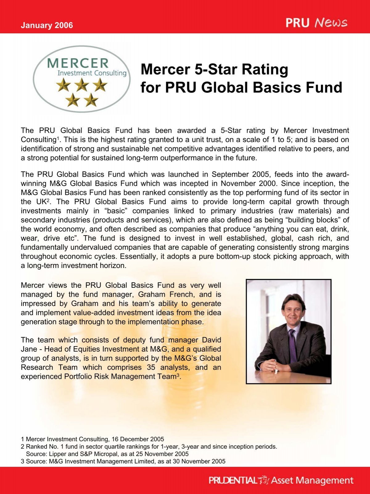 Mercer 5 Star Rating For Pru Global Basics Fund Eastspring
