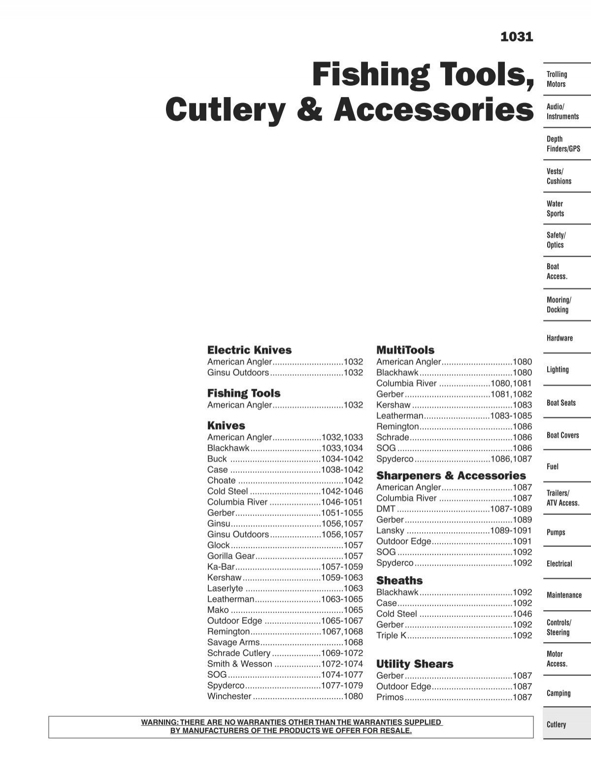Fishing Tools, Cutlery & Accessories - Ellett Brothers
