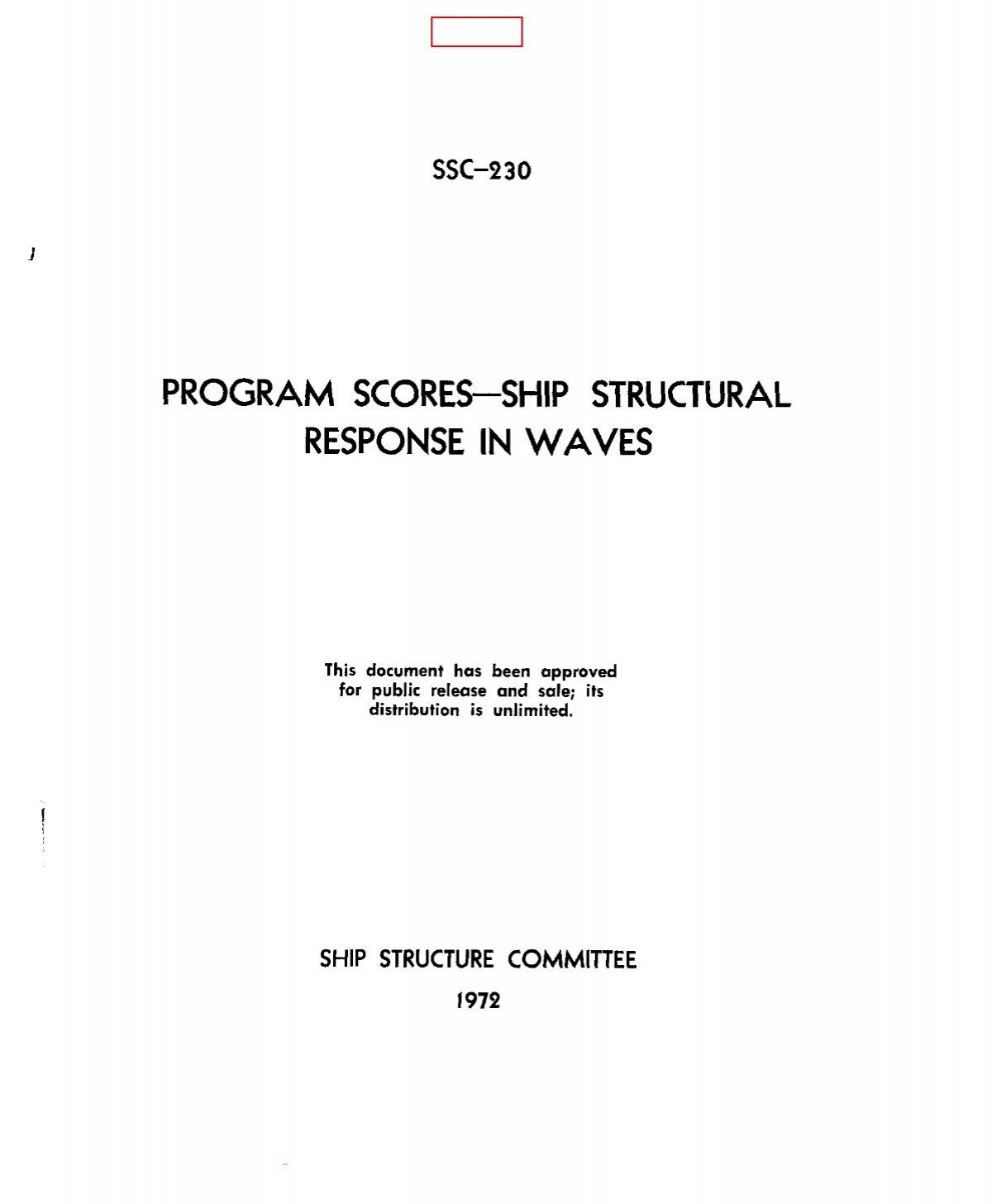 program scores-ship structural response in waves - Ship Structure 