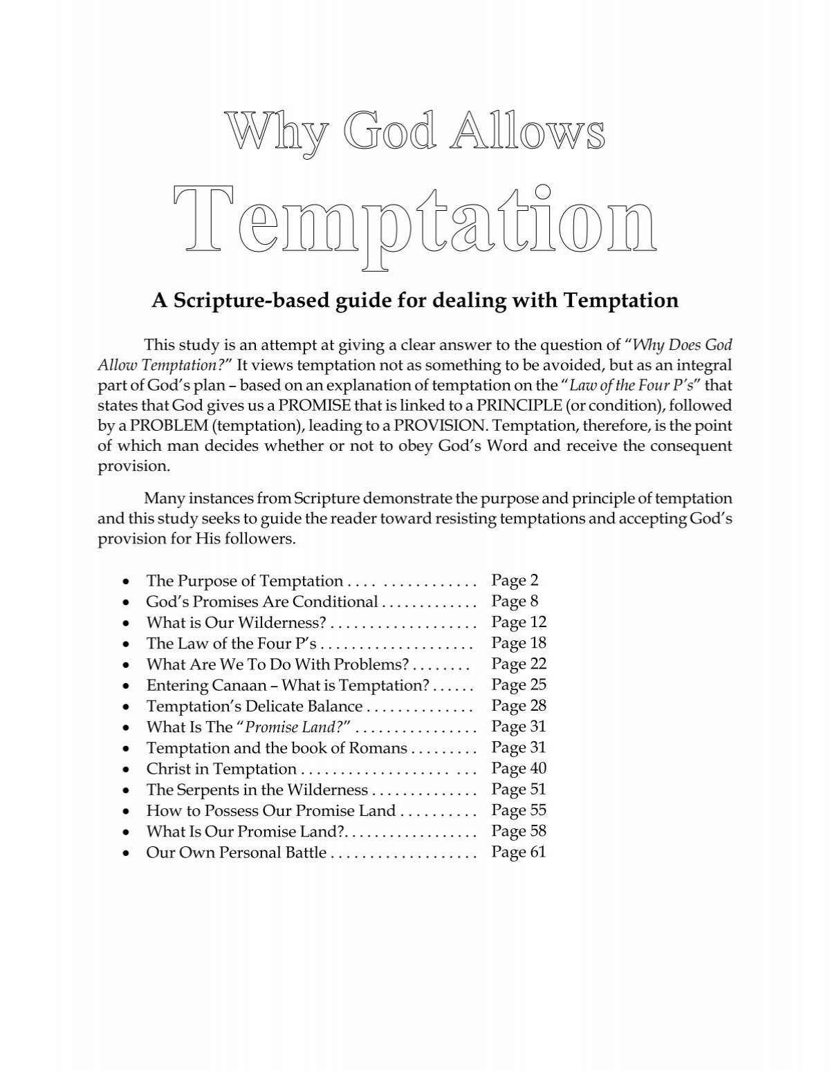 Why Does God Allow Temptation Netbiblestudy Com