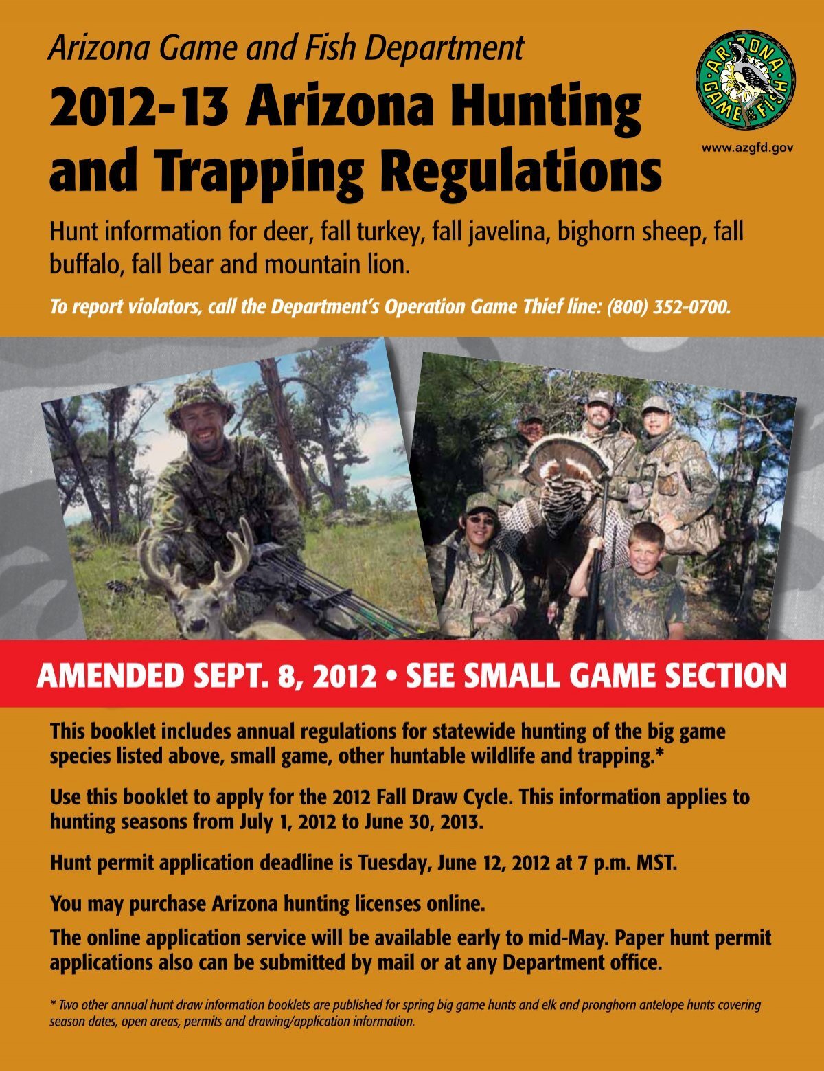 2012-13 Arizona Hunting and Trapping Regulations