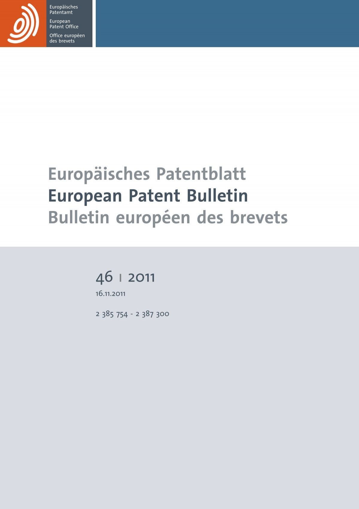Bulletin 2011/46 - European Patent Office