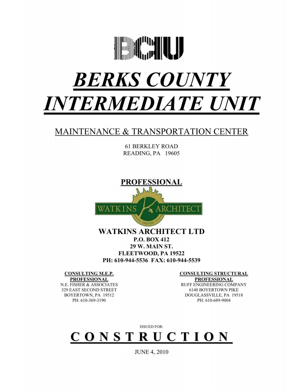 berks county intermediate unit - Balton Construction Inc. About Us