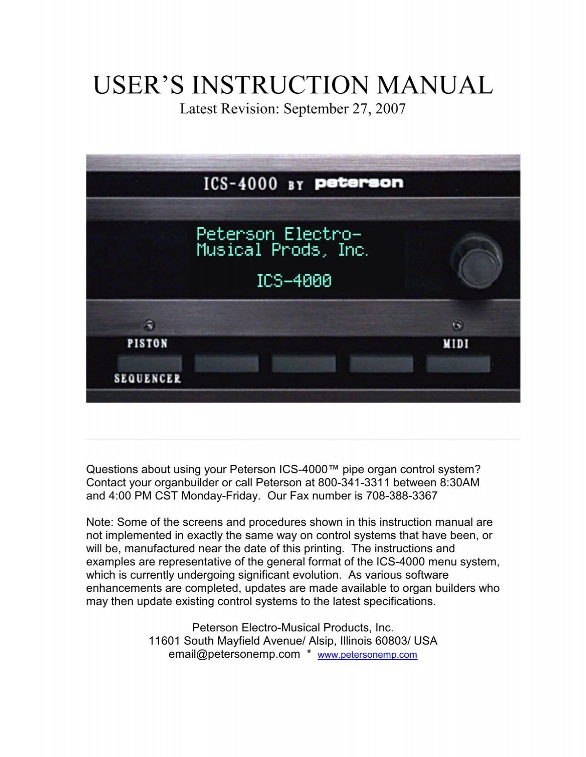 ICS User Instructions 09-27-07.pdf - Peterson Electro-Musical